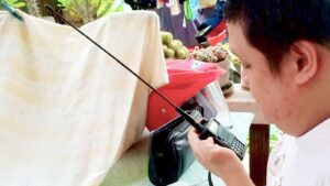 Joel as HAM radio operator